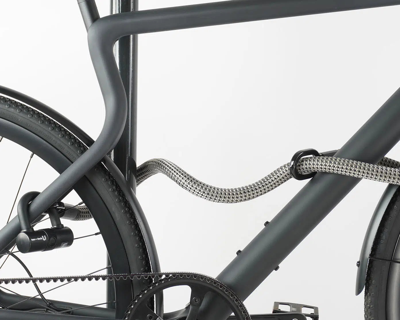 tex-lock eyelet (electric grey, 120 cm, U/X bundle, ohne) Textile lock with eyelets incl. shackle lock