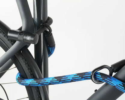 tex-lock eyelet (morpho blue, 120 cm, U/X bundle, ohne) Textile lock with eyelets incl. shackle lock